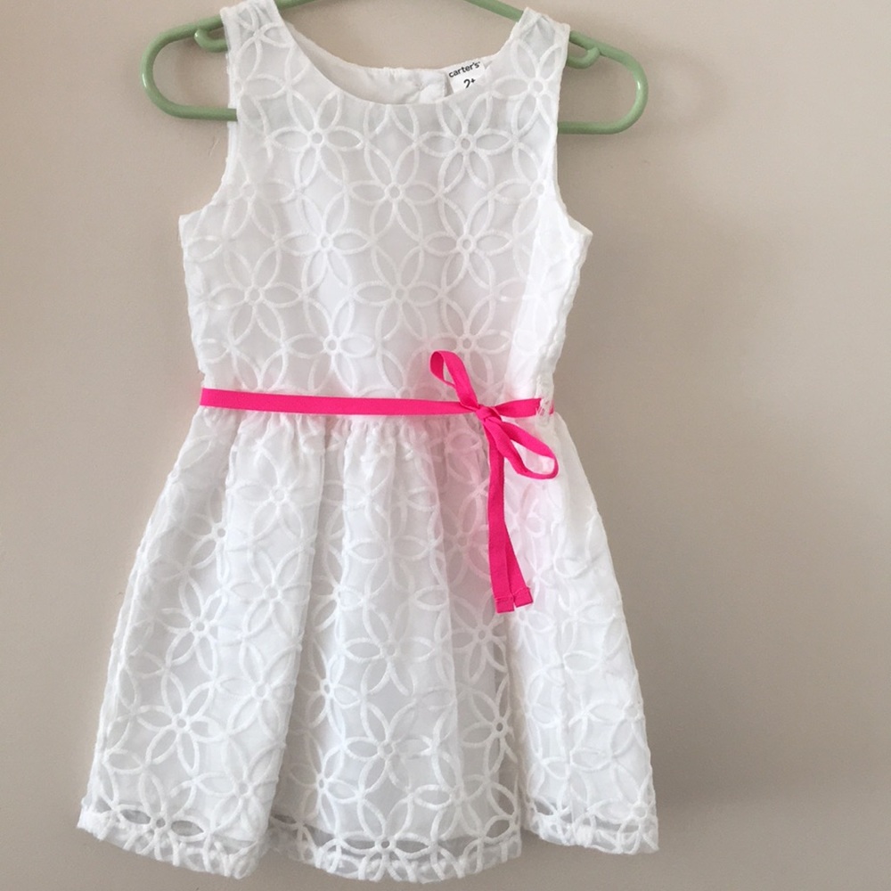 Carter’s white pink dress for girls 2T